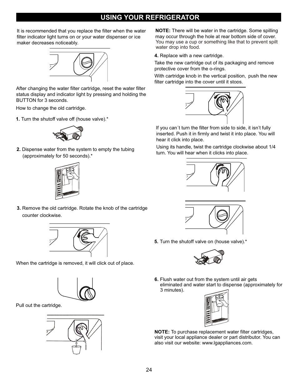 Using your refrigerator | LG LFX23961SB User Manual | Page 24 / 68