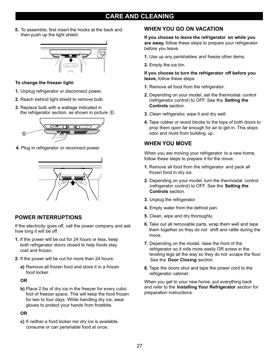 Care and cleaning | LG LFX23961SB User Manual | Page 27 / 68