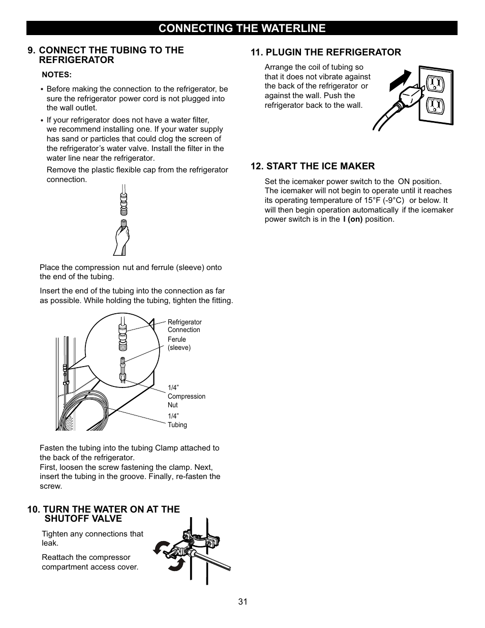 Connecting the waterline | LG LFX23961SB User Manual | Page 31 / 68