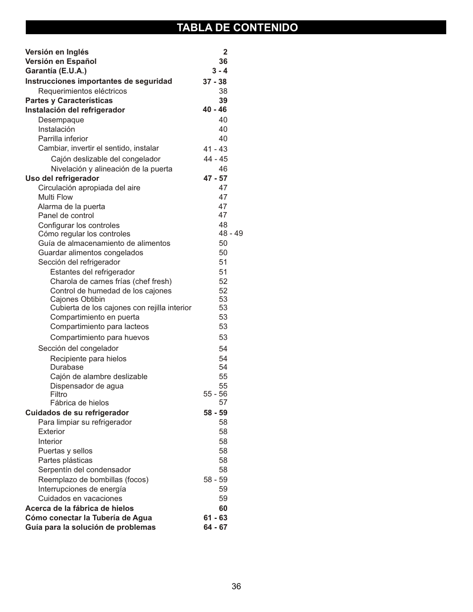 LG LFX23961SB User Manual | Page 36 / 68