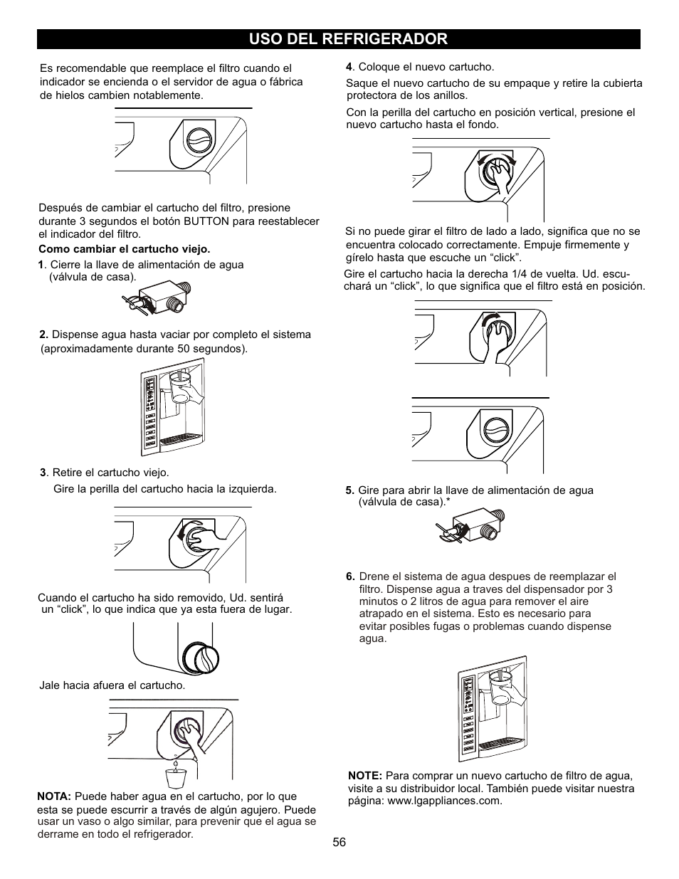 Uso del refrigerador | LG LFX23961SB User Manual | Page 56 / 68