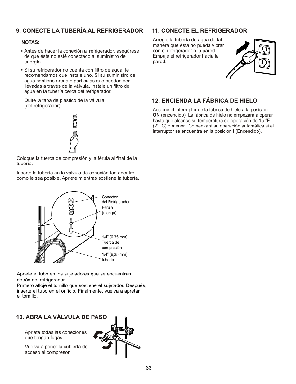 Cómo conectar la tubería de agua | LG LFX23961SB User Manual | Page 63 / 68