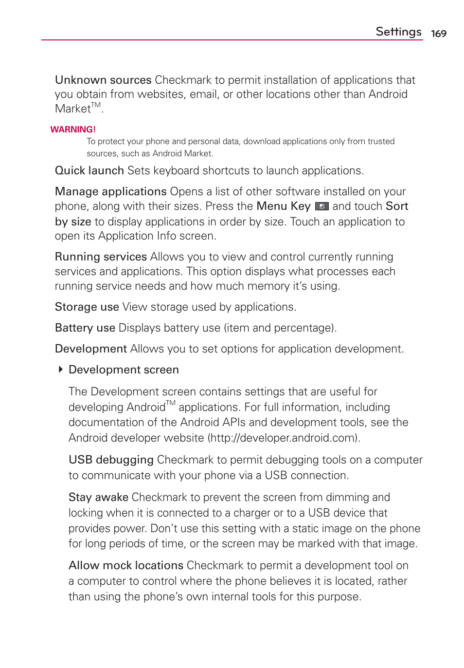 Settings | LG MFL67235901 User Manual | Page 171 / 448