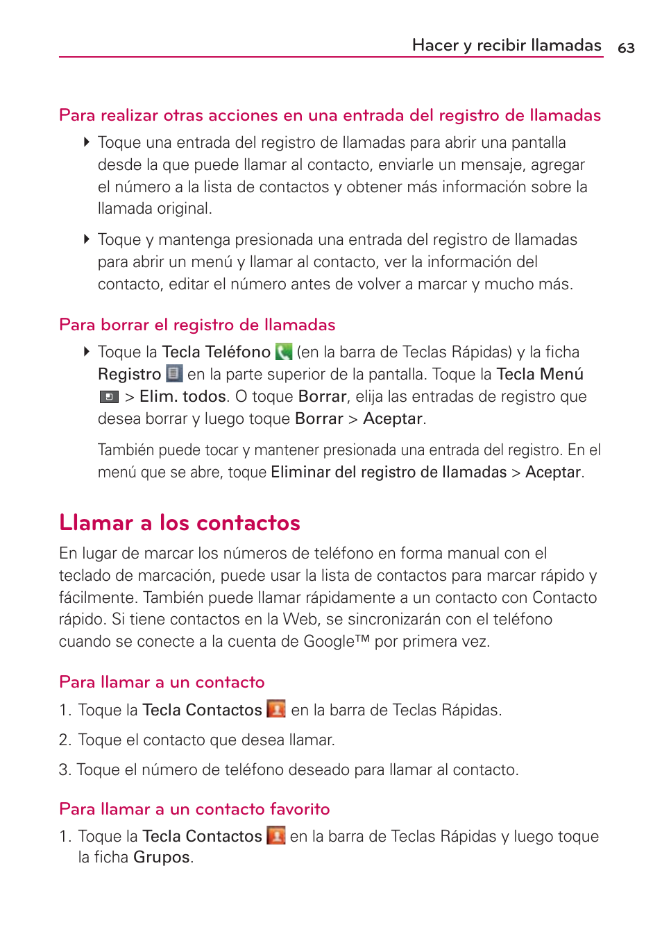 Llamar a los contactos | LG MFL67235901 User Manual | Page 280 / 448