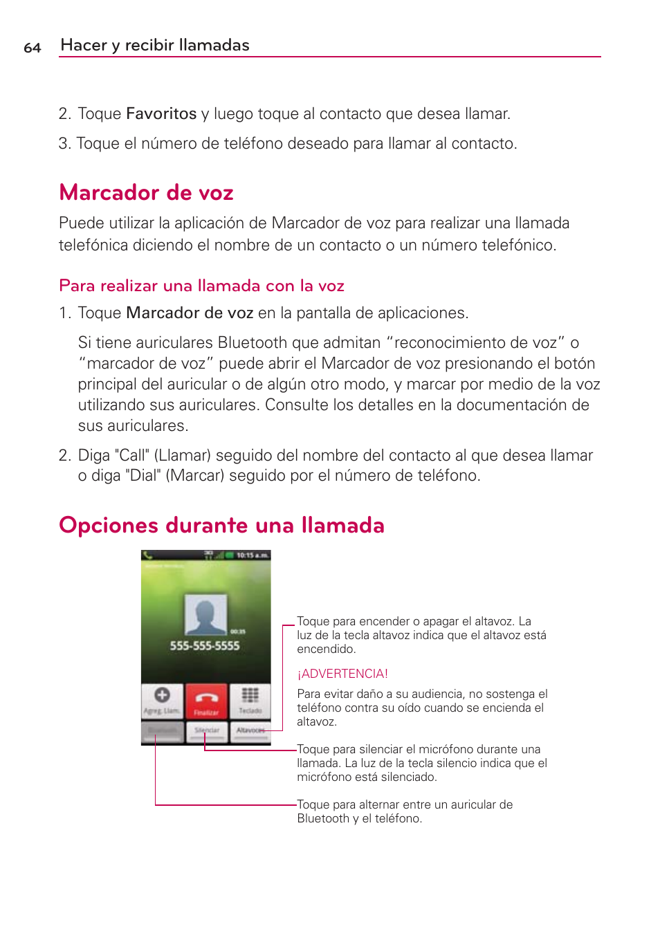 Marcador de voz, Opciones durante una llamada | LG MFL67235901 User Manual | Page 281 / 448