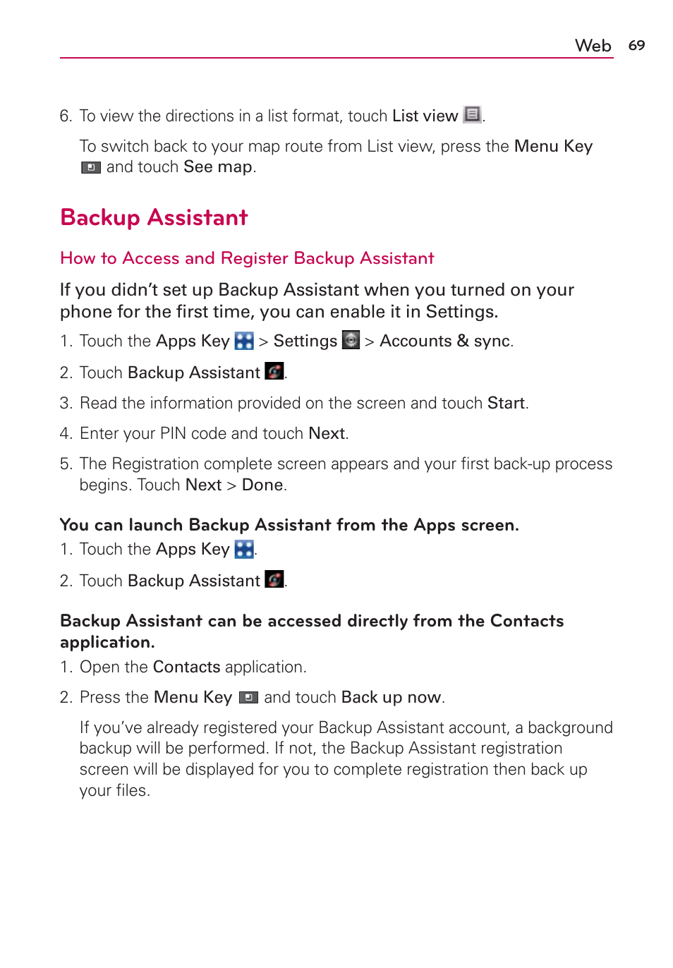 Backup assistant | LG MFL67235901 User Manual | Page 71 / 448
