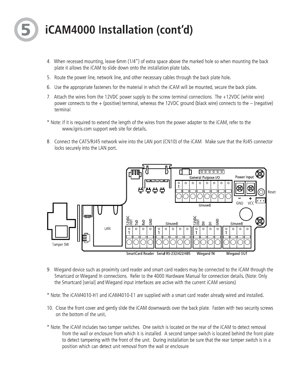 Cam4000 installation (cont'd) | LG 4000 User Manual | Page 6 / 10