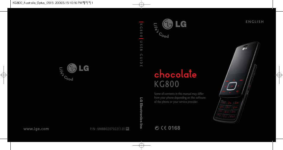 LG Chocolate KG800 User Manual | 97 pages