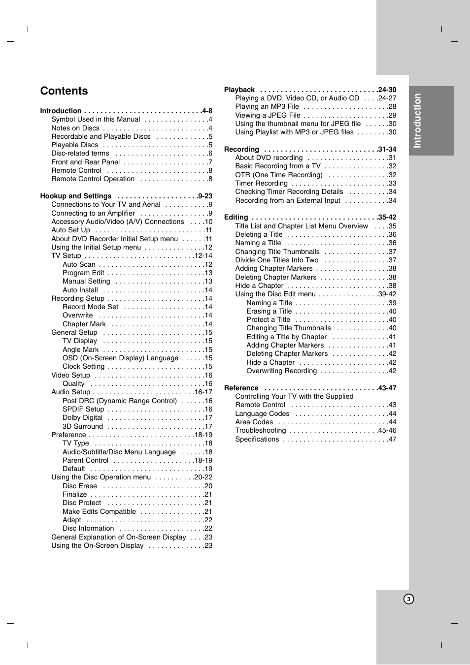 LG DR7400 User Manual | Page 3 / 47