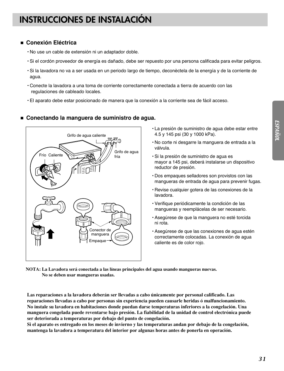 Instrucciones de instalación | LG WM2277H series User Manual | Page 34 / 50