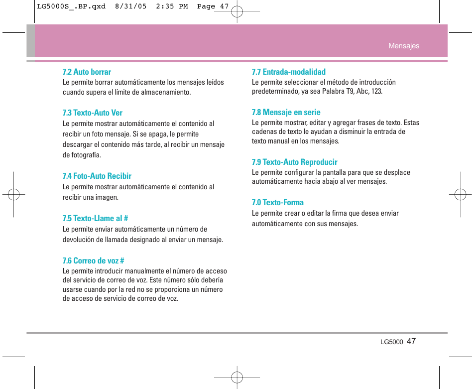 LG 5000 User Manual | Page 142 / 191