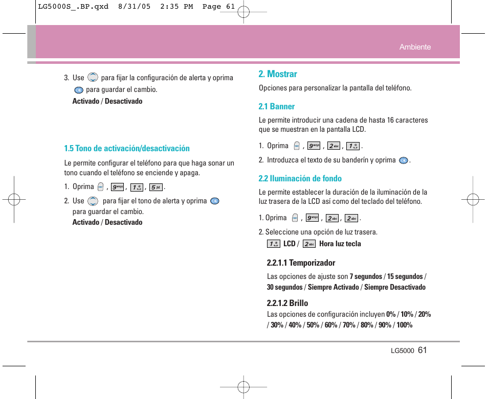 Mostrar | LG 5000 User Manual | Page 156 / 191