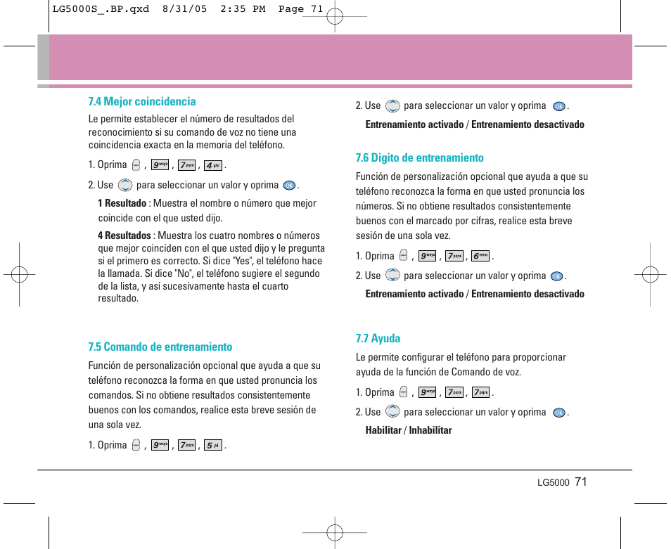 LG 5000 User Manual | Page 166 / 191