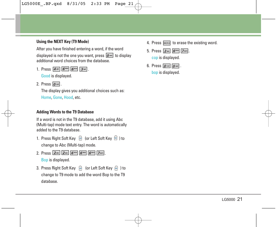 LG 5000 User Manual | Page 22 / 191