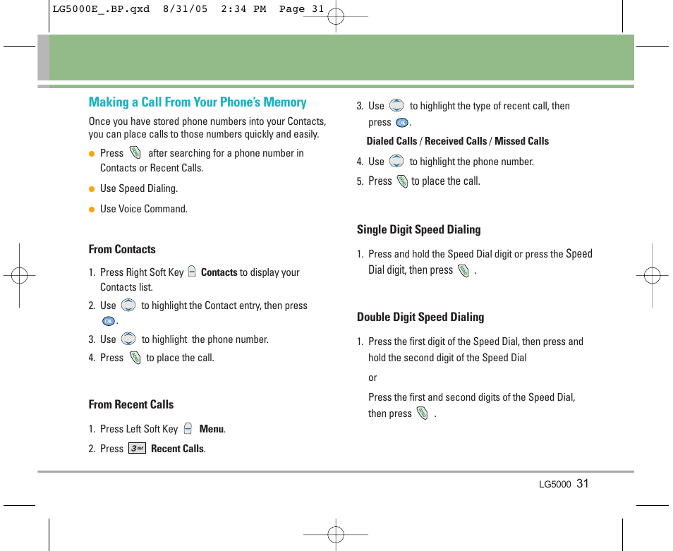 LG 5000 User Manual | Page 32 / 191