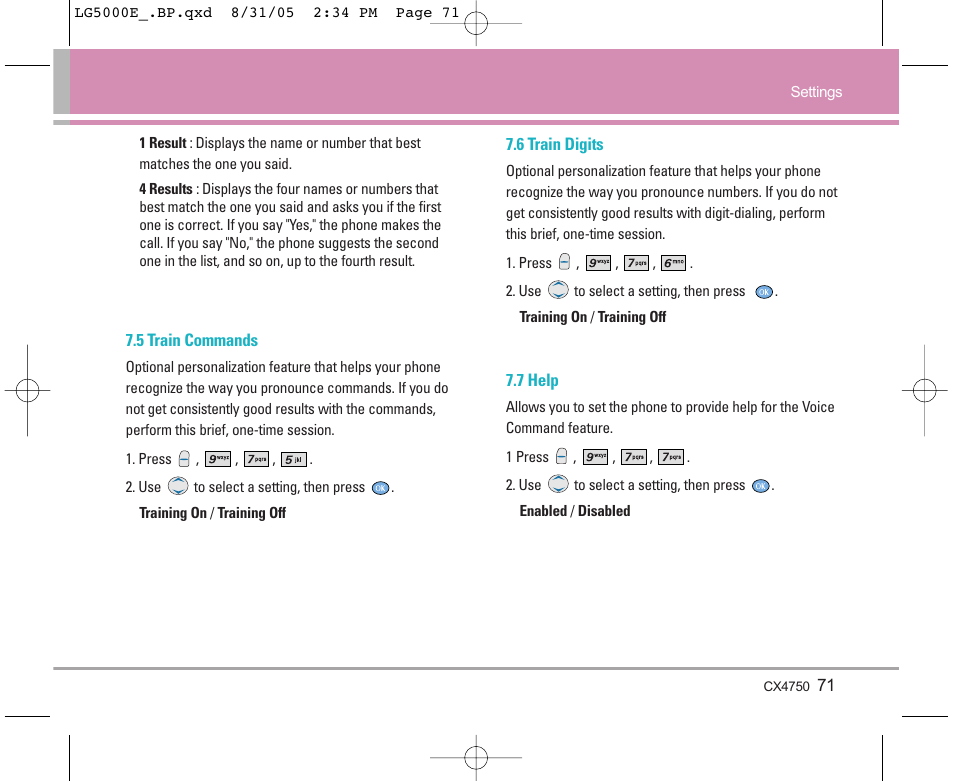 LG 5000 User Manual | Page 72 / 191