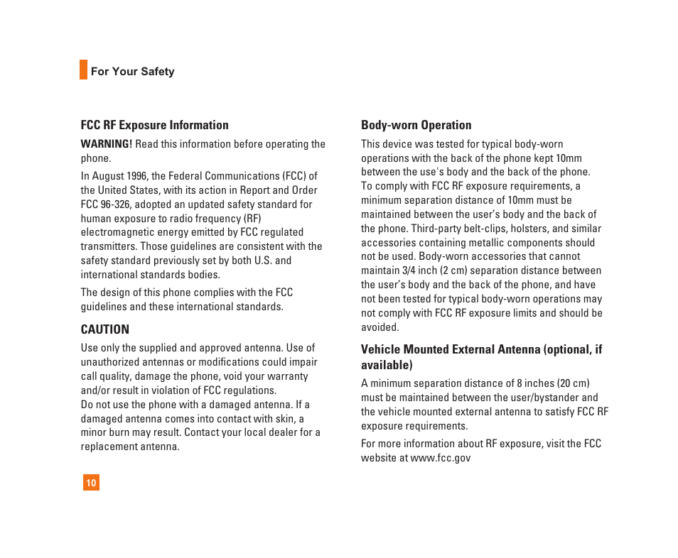 LG C1300i User Manual | Page 10 / 96