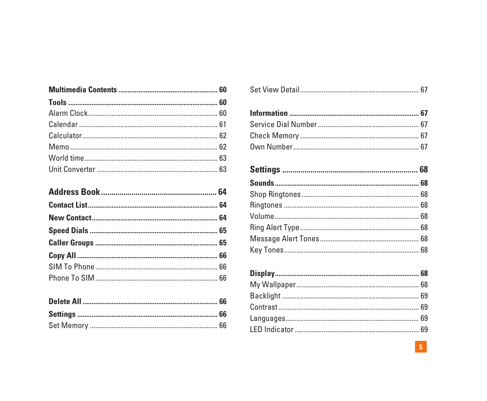 LG C1300i User Manual | Page 5 / 96