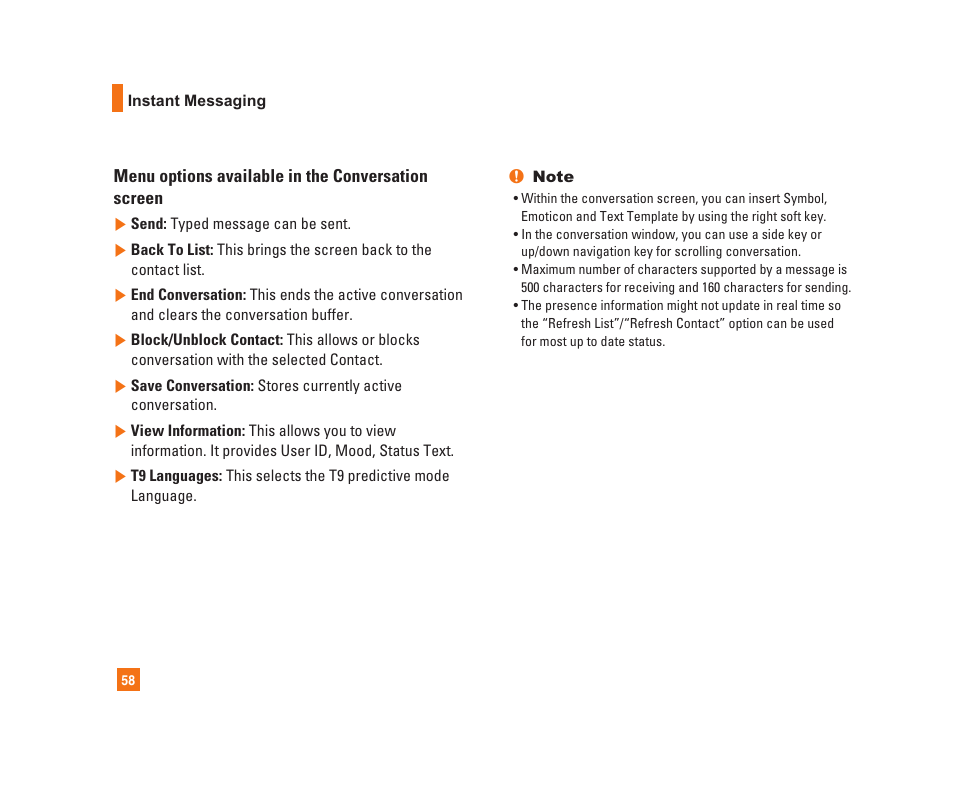 LG C1300i User Manual | Page 58 / 96