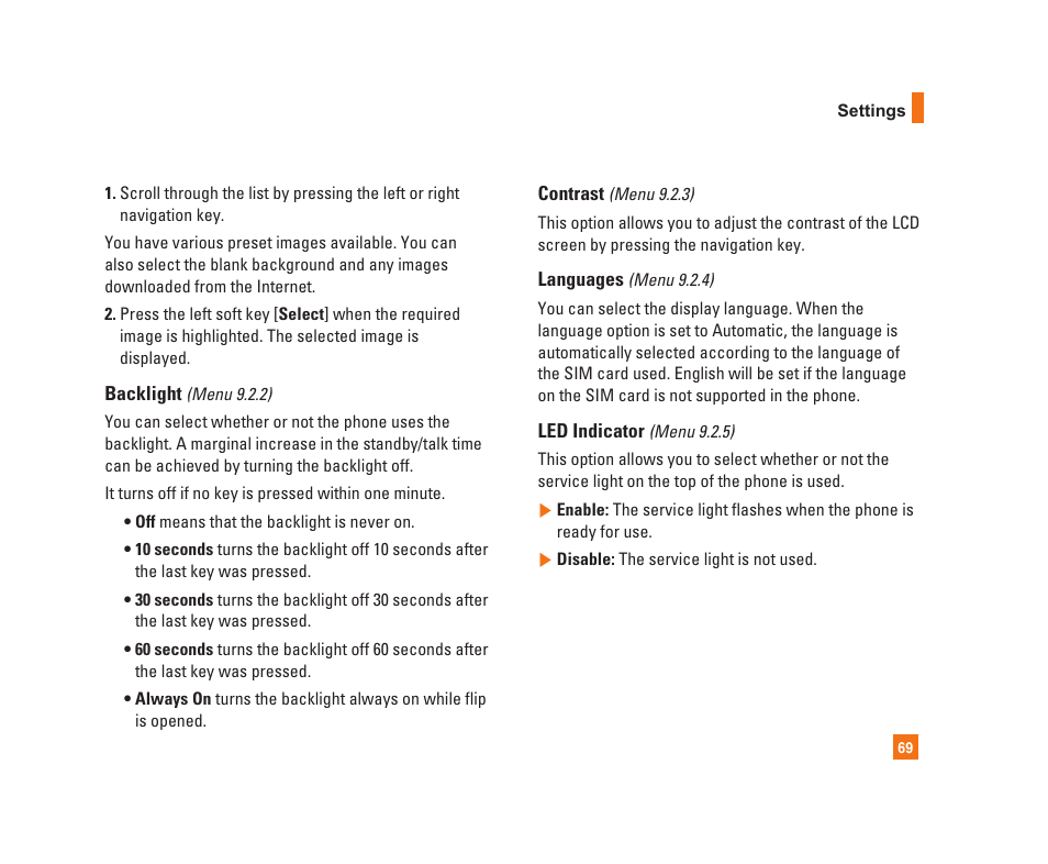 LG C1300i User Manual | Page 69 / 96