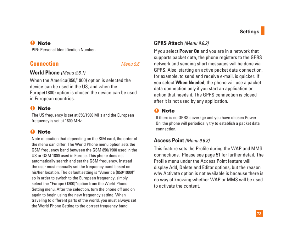 Connection | LG C1300i User Manual | Page 73 / 96
