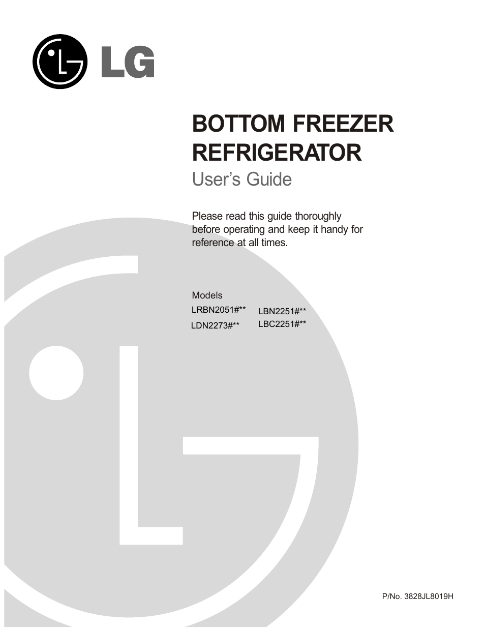 LG LBC2251 User Manual | 38 pages