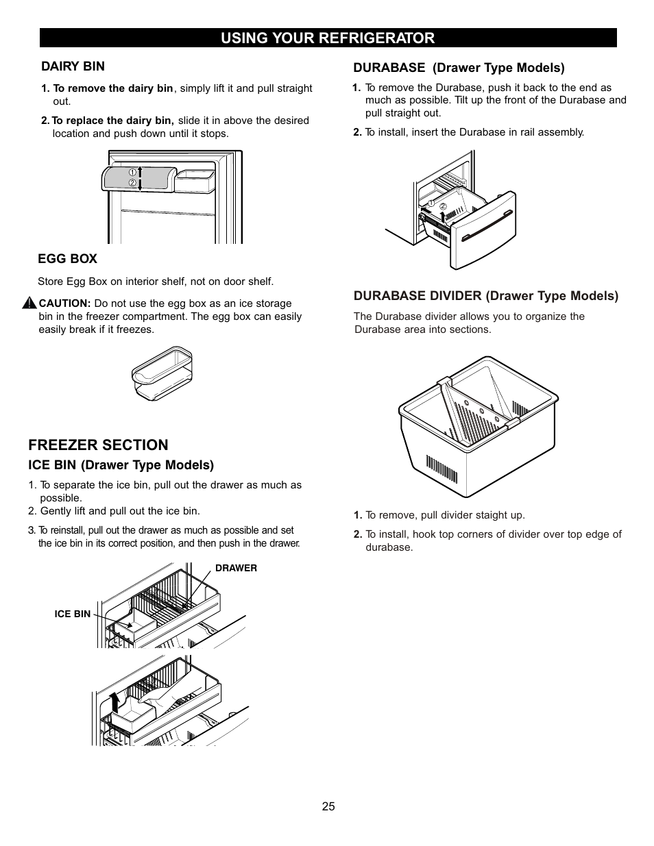 Using your refrigerator | LG LBC2251 User Manual | Page 25 / 38