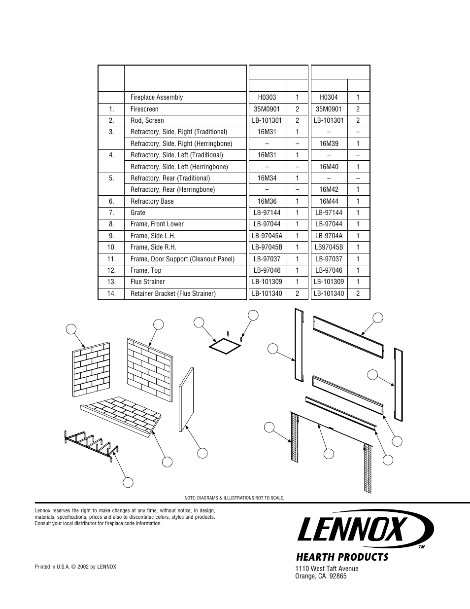 Replacement parts | LG LSO-43 User Manual | Page 8 / 8