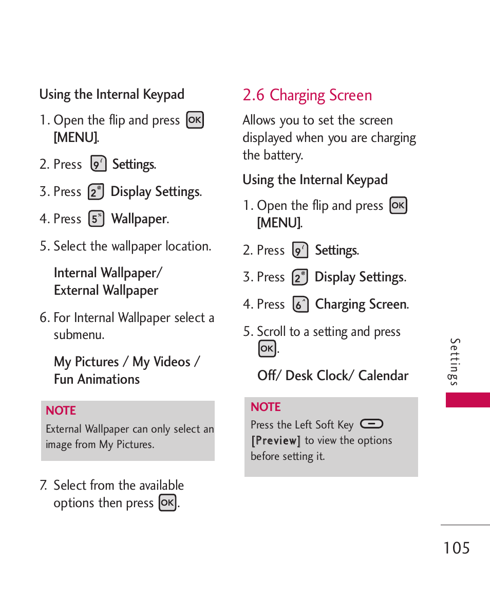6 charging screen | LG ELLIPSE 9250 User Manual | Page 107 / 169