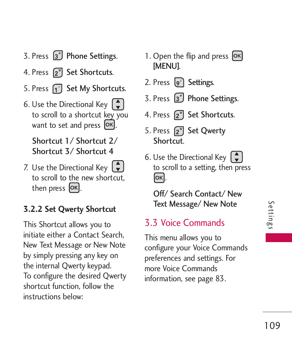 3 voice commands | LG ELLIPSE 9250 User Manual | Page 111 / 169