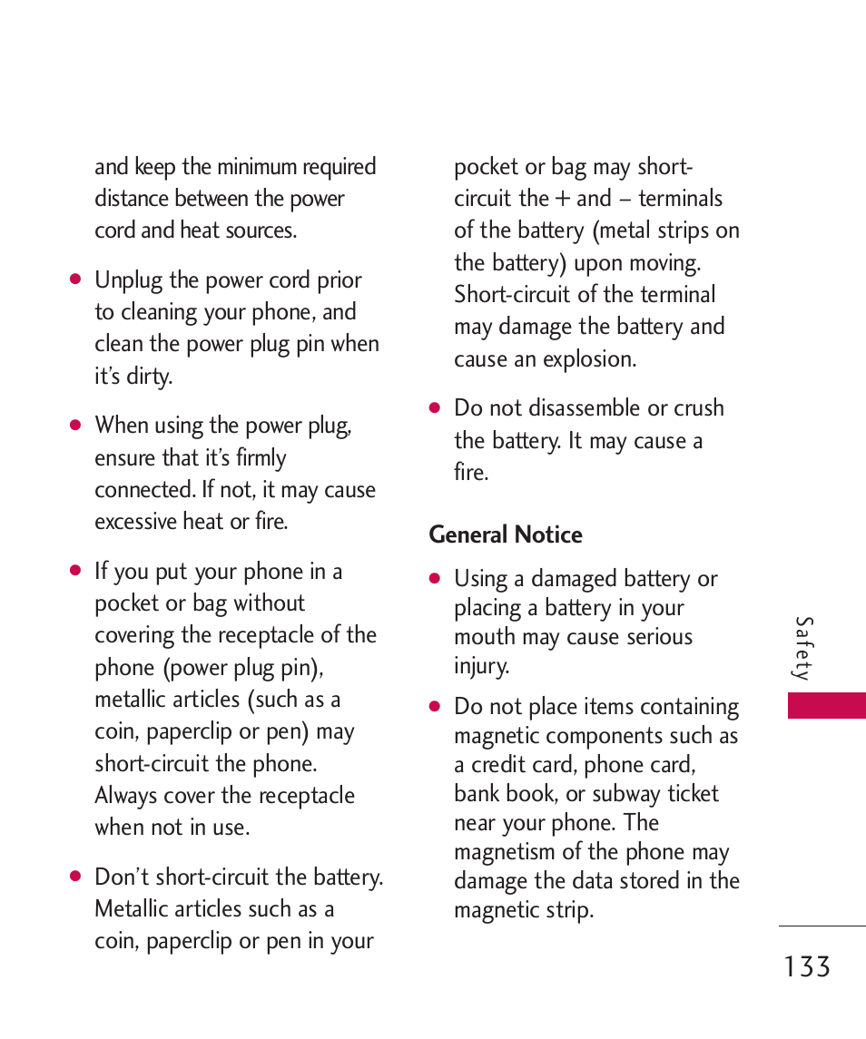 General notice | LG ELLIPSE 9250 User Manual | Page 135 / 169