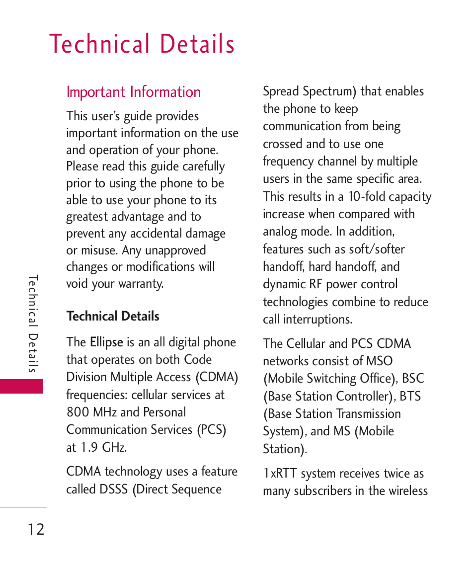 Technical details | LG ELLIPSE 9250 User Manual | Page 14 / 169