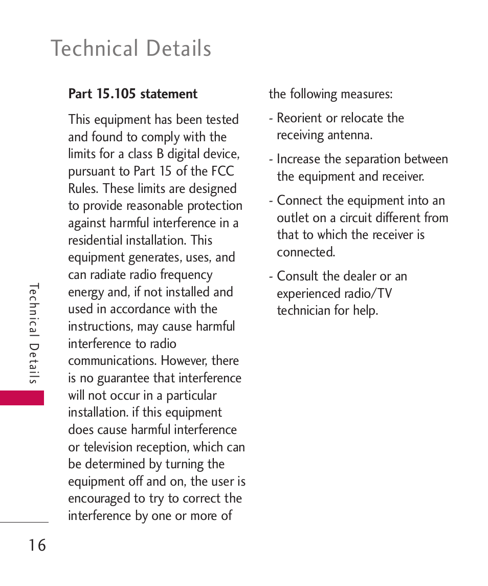 Technical details | LG ELLIPSE 9250 User Manual | Page 18 / 169