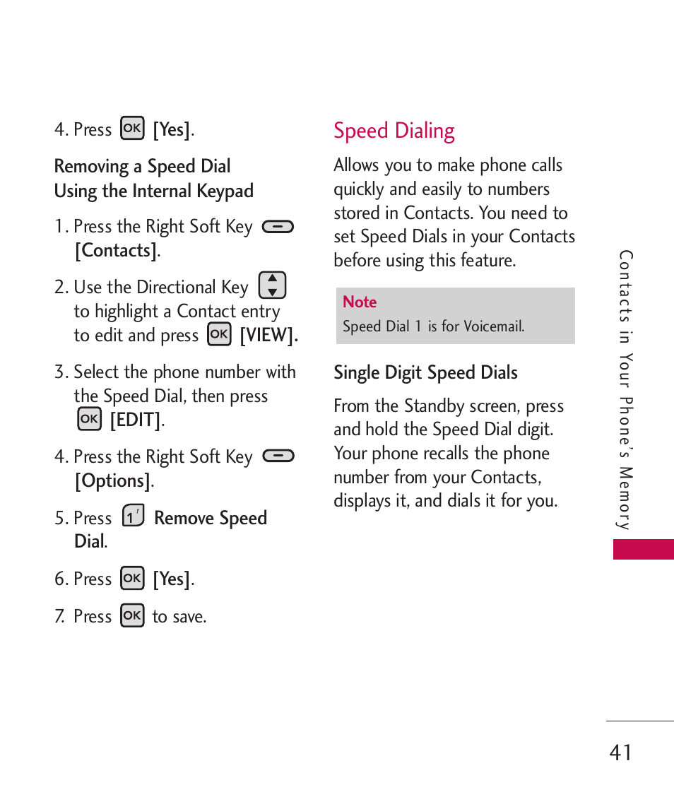 Speed dialing | LG ELLIPSE 9250 User Manual | Page 43 / 169