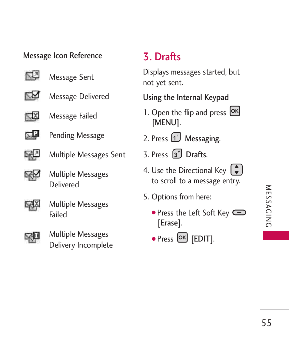 Drafts | LG ELLIPSE 9250 User Manual | Page 57 / 169