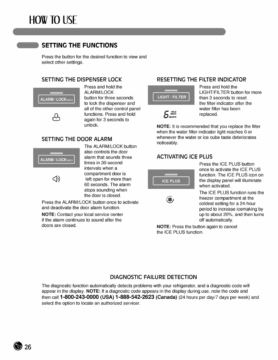 Setting the functions, How to use | LG LMX21984 User Manual | Page 26 / 46