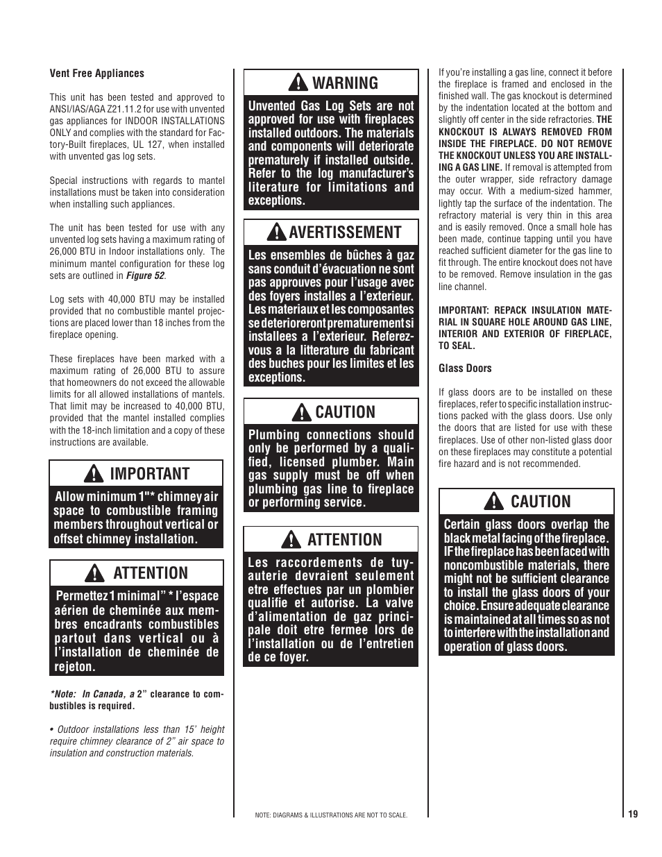 Important, Attention, Warning | Avertissement, Caution | LG MP-42OD User Manual | Page 19 / 24