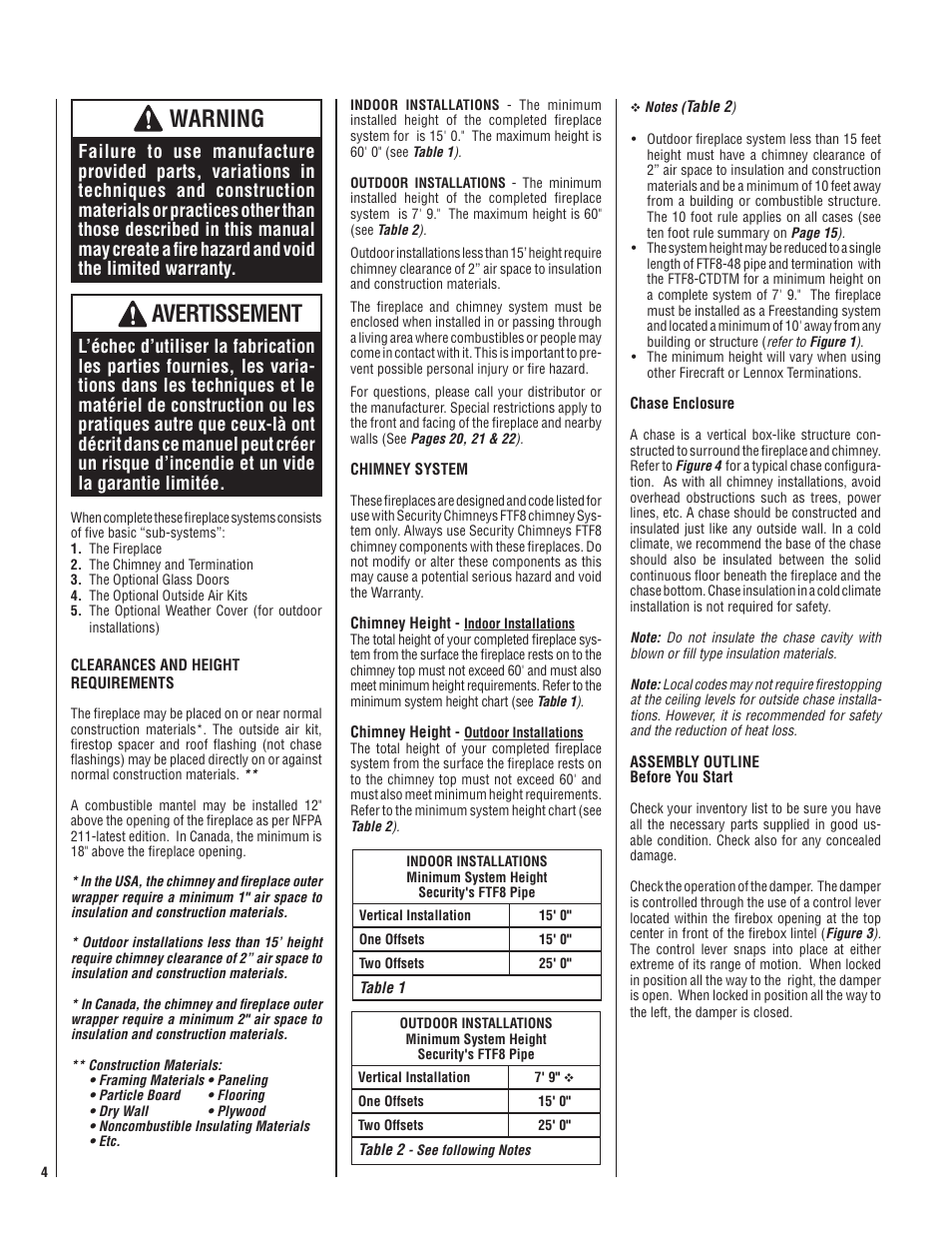 Warning, Avertissement | LG MP-42OD User Manual | Page 4 / 24