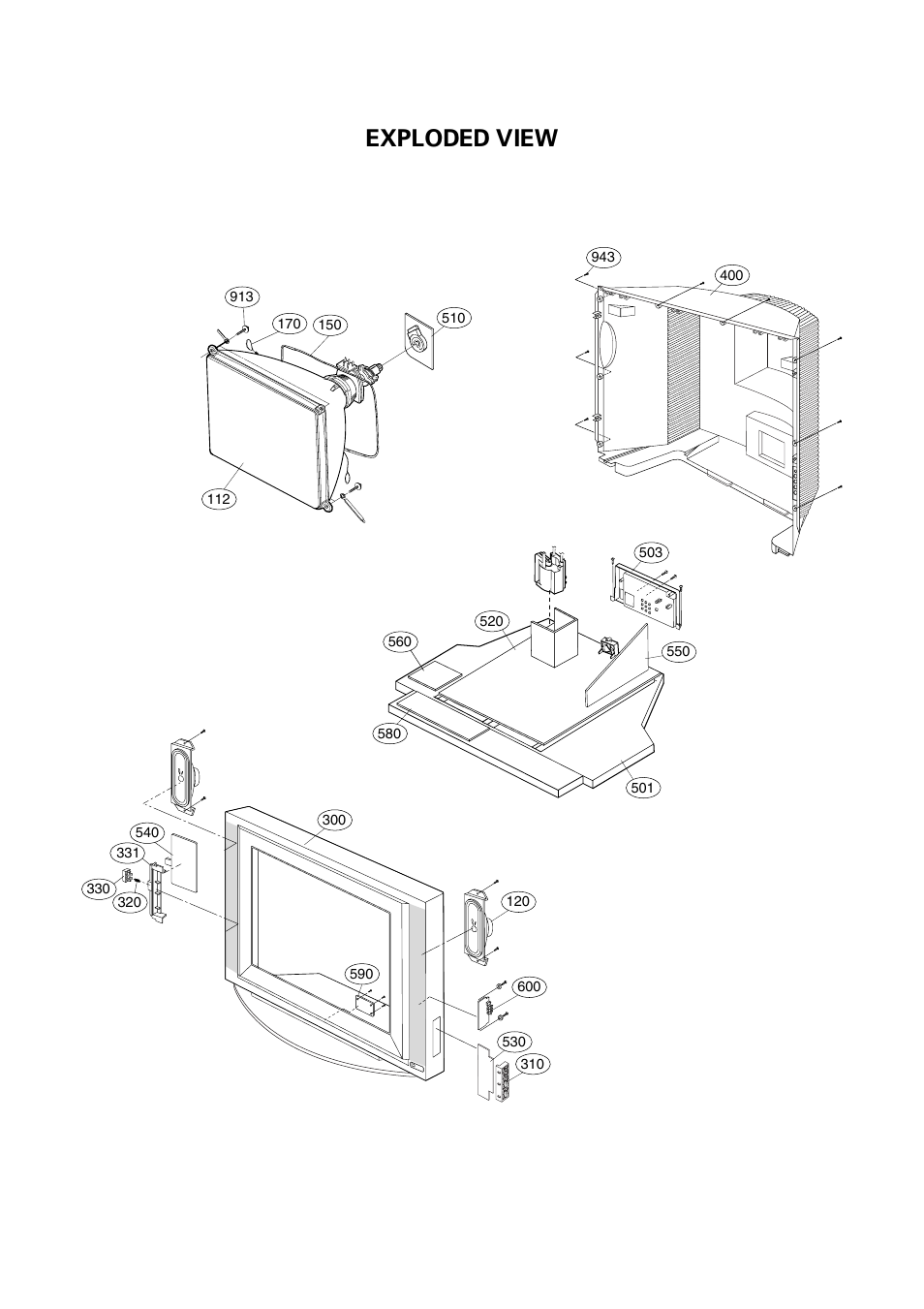 Exploded view | LG 29FS2AMB/ANX User Manual | Page 28 / 40