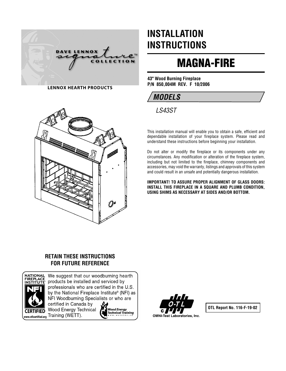 LG MAGNA-FIRE LS43ST User Manual | 20 pages