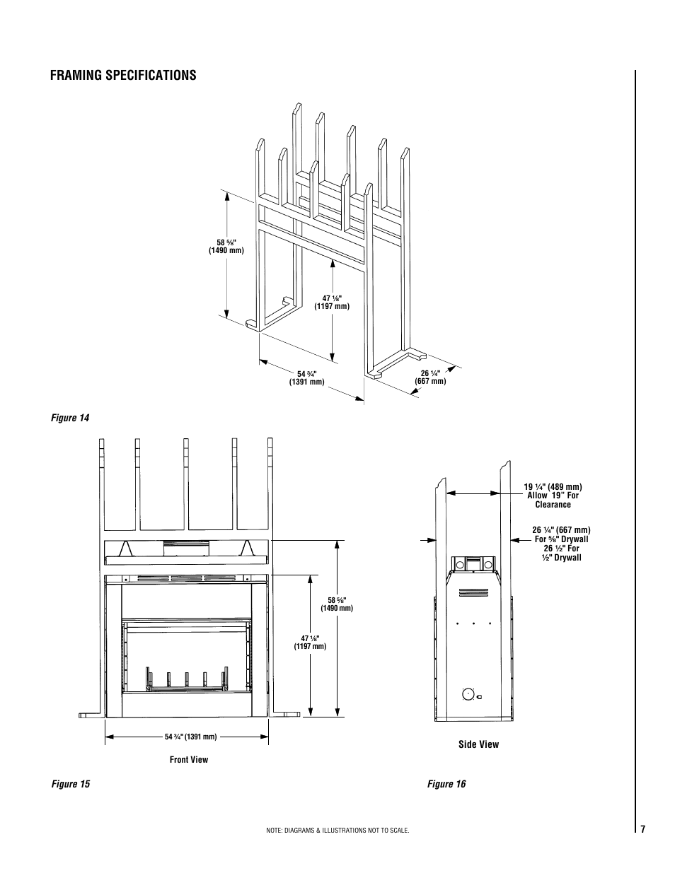 Framing specifications | LG MAGNA-FIRE LS43ST User Manual | Page 7 / 20