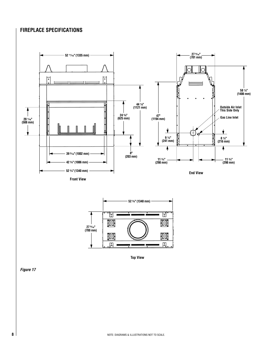 Fireplace specifications | LG MAGNA-FIRE LS43ST User Manual | Page 8 / 20