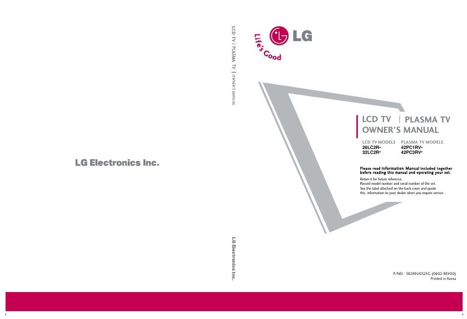 LG 26LC2R User Manual | 87 pages