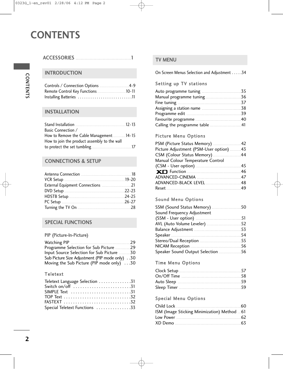 LG 26LC2R User Manual | Page 4 / 87