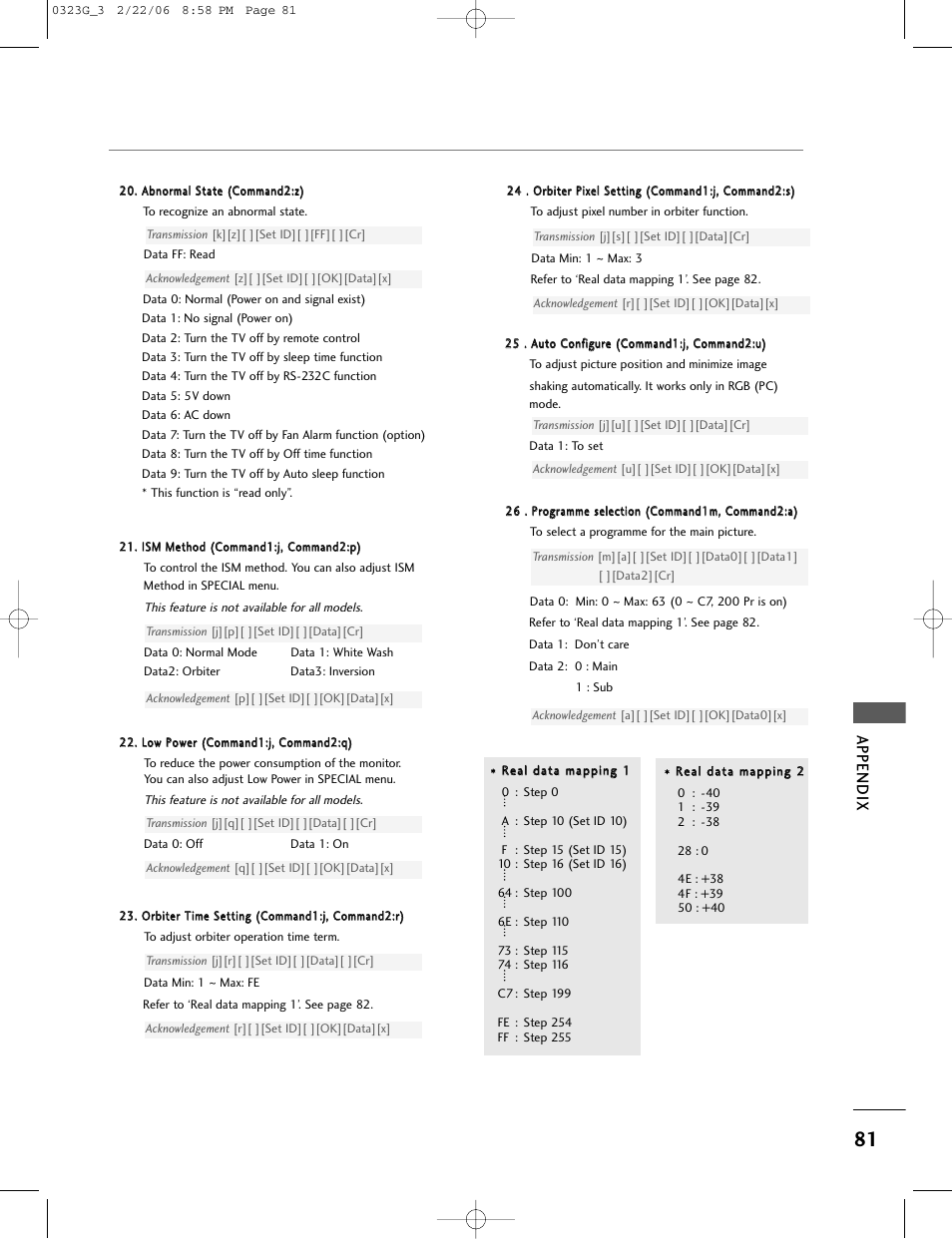 Appendix | LG 26LC2R User Manual | Page 83 / 87