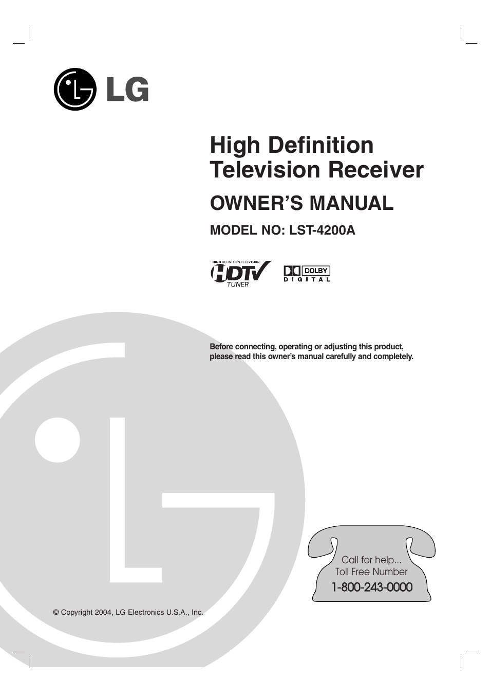 LG LST-4200A User Manual | 48 pages