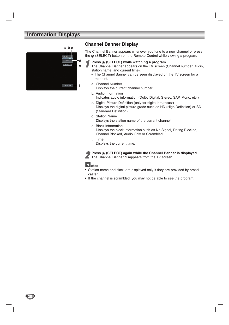 Information displays | LG LST-4200A User Manual | Page 38 / 48