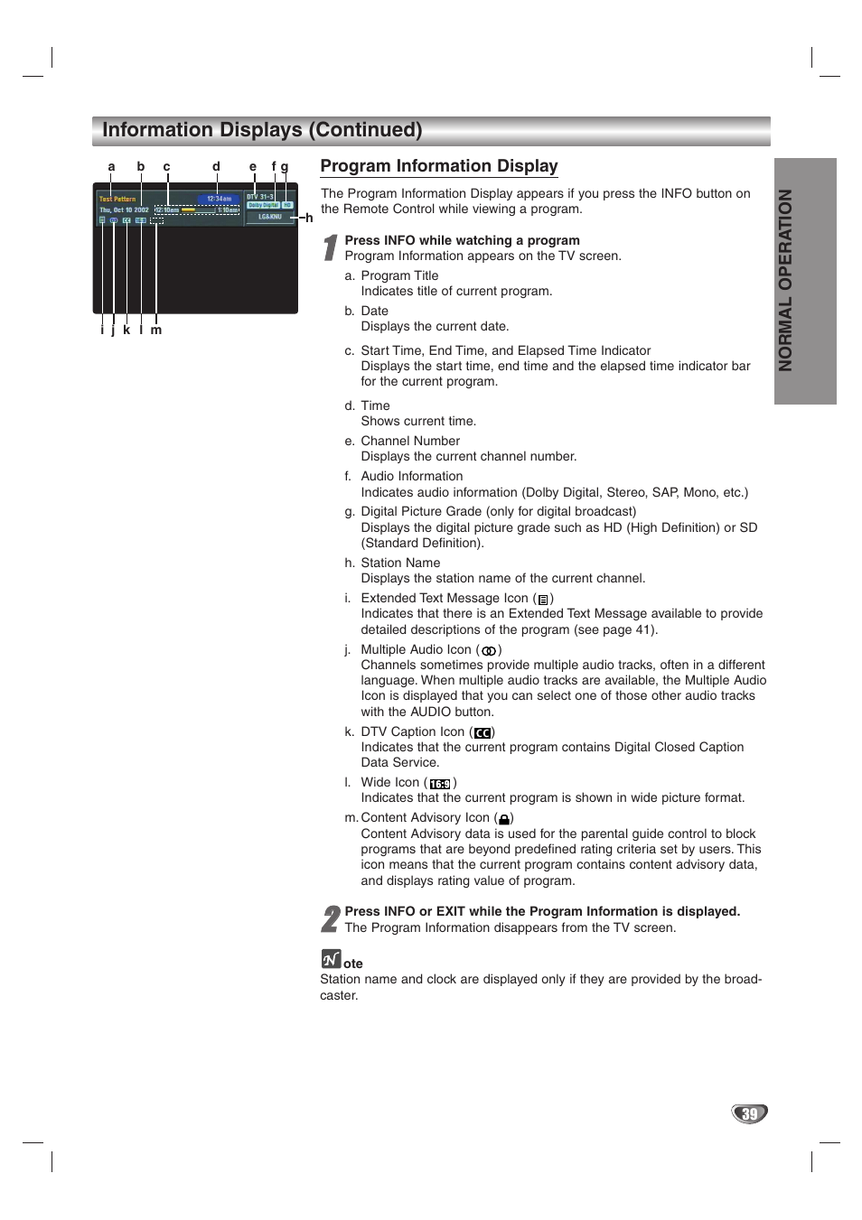 Information displays (continued) | LG LST-4200A User Manual | Page 39 / 48