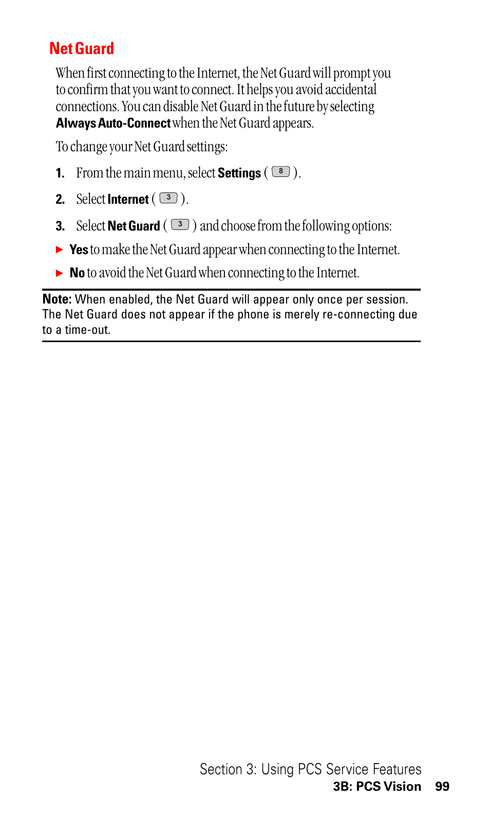 Net guard, Select, And choose from the following options | LG ( 5350) User Manual | Page 107 / 155