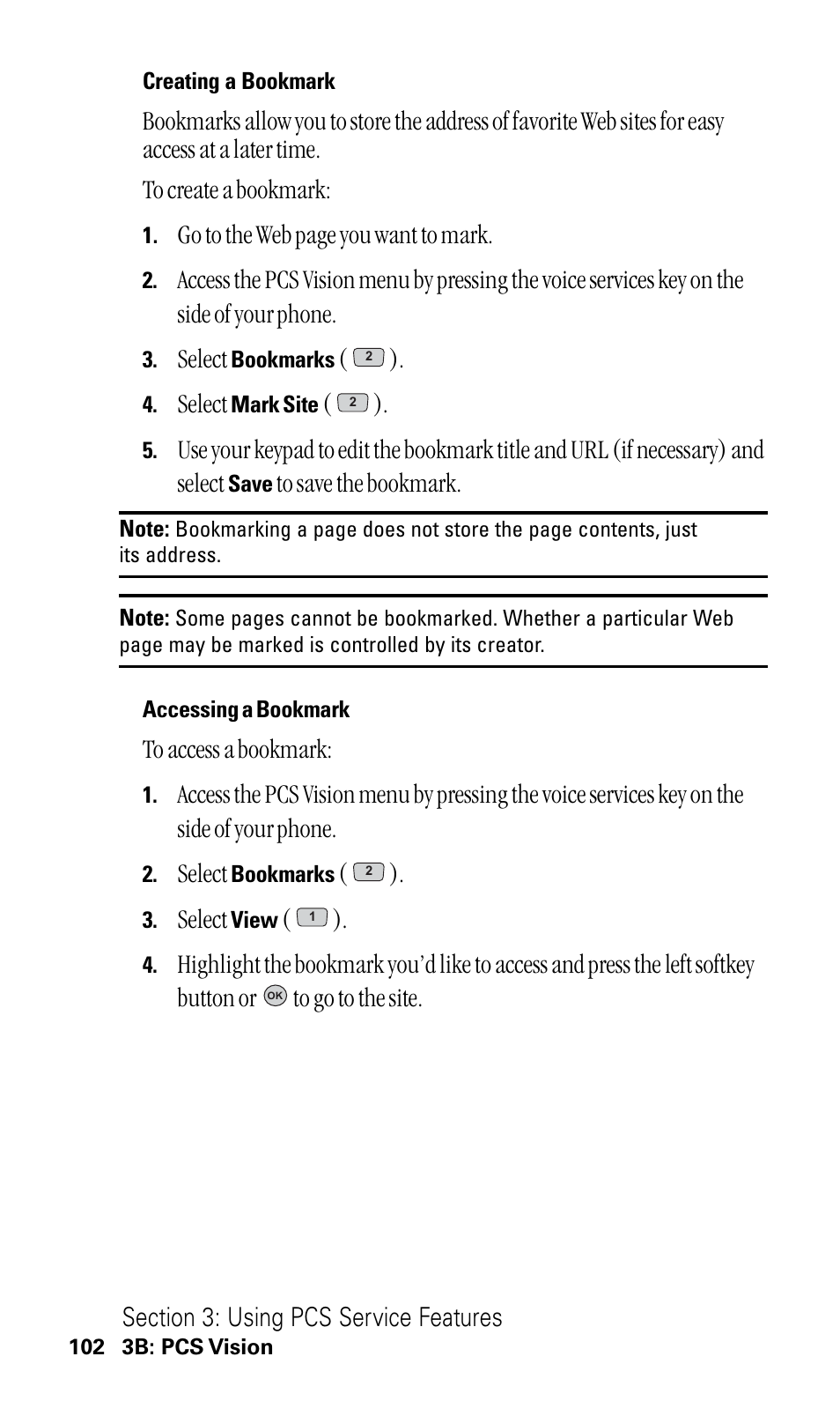 Go to the web page you want to mark, Select | LG ( 5350) User Manual | Page 110 / 155